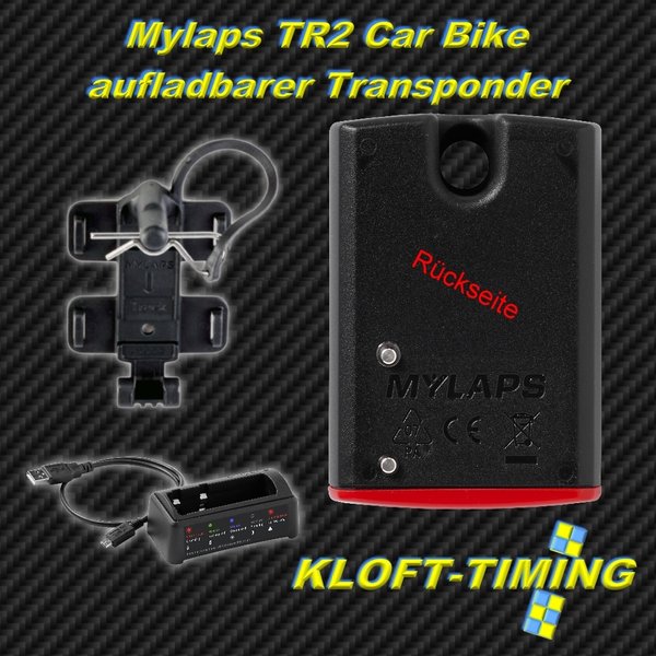 Mylaps TR2 Car/Bike Transponder aufladbar inkl. 1 Jahr Funktion (Racer Pack) inkl. Ladestation