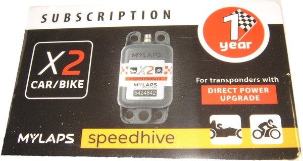 Codekarte/Subscription-Card Car/Bike X2 direct power Transponder 1 Jahr