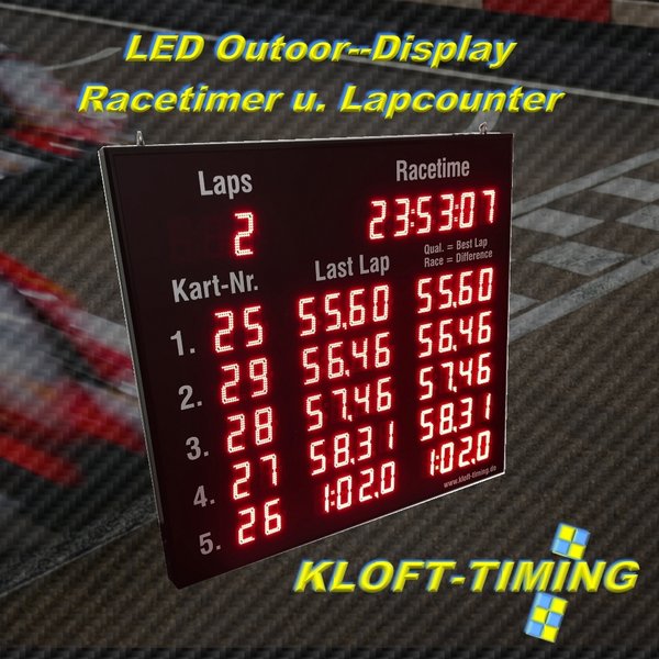 LED Outdoor 5-zeiler Racetimer-Lapcounter