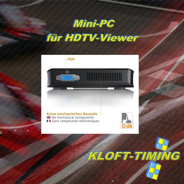 Mini-PC für HDTV-Viewer QuadCore! PC-System mit Intel QuadCore 2400 MHz, 128GB SSD, 4 GB DDR3, Intel
